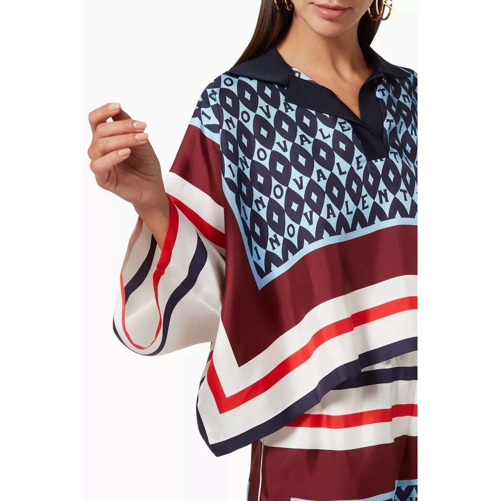 Valentino Garavani Silk Foulard Archive Print Blouse IT 40 / S 4 Quiet Luxury